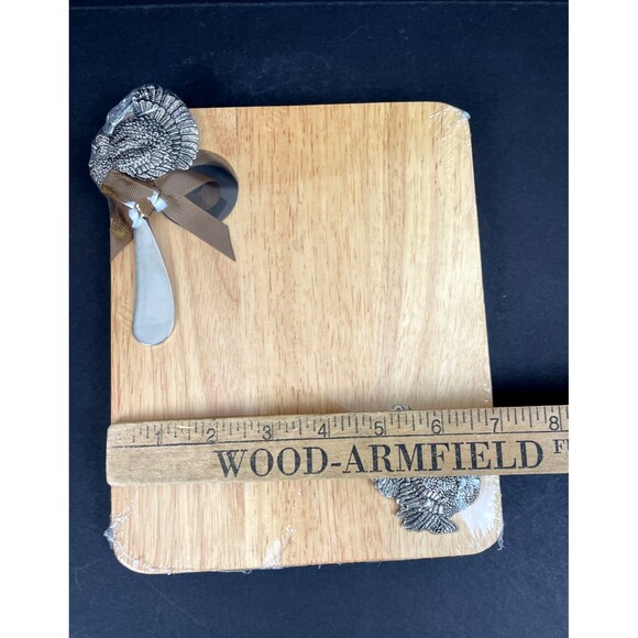 NEW Wood Cheese Board & Spreader Turkey The Home Collection Holiday Thanksgiving - Picture 3 of 6
